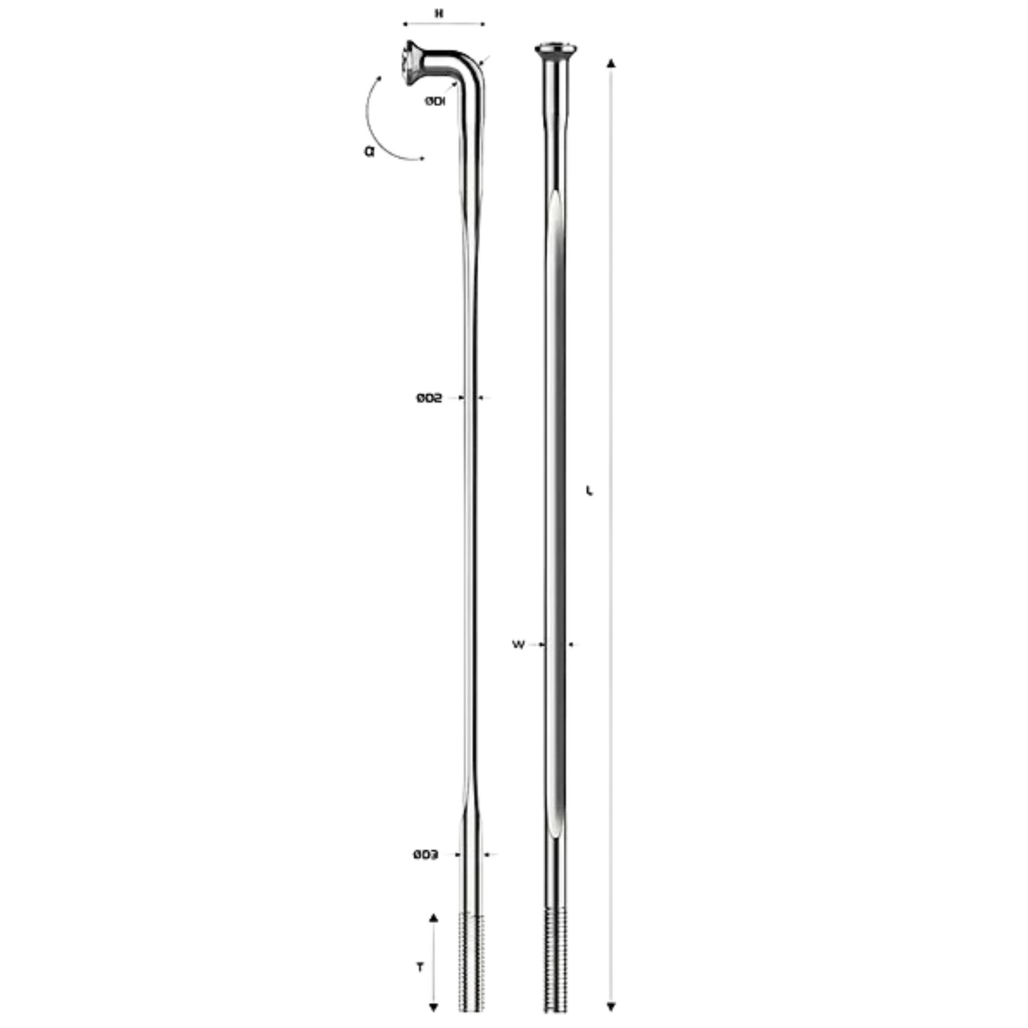 Pillar spoke straight pull 276mm