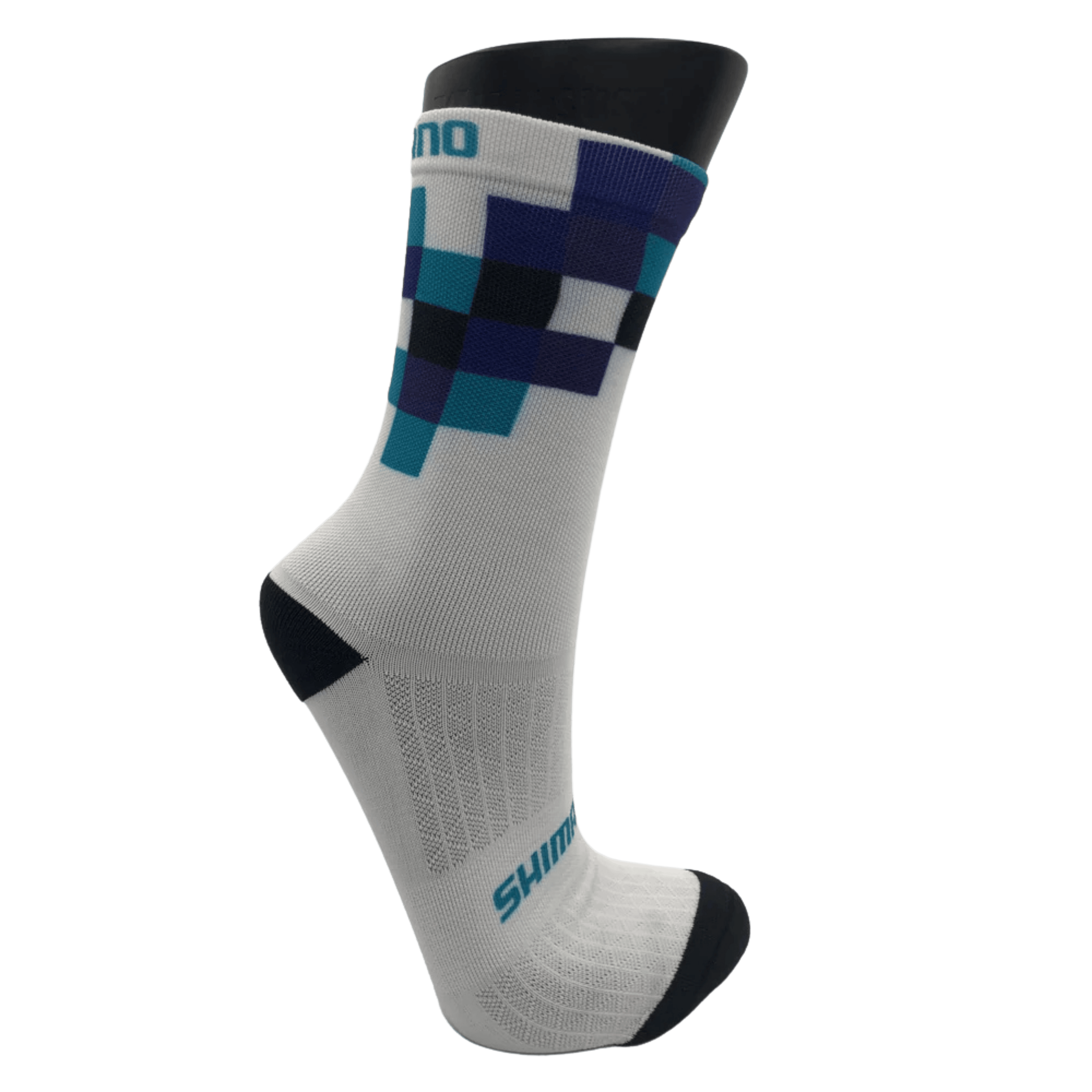 SHM Sock Check White LG 8-12