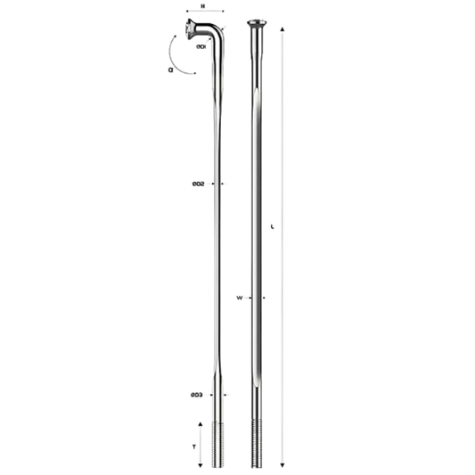 Pillar spoke straight pull 276mm